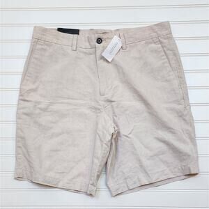 NWT Banana Republic Men's 9" Aiden Linen Cotton Shorts Size 33 Light Beige